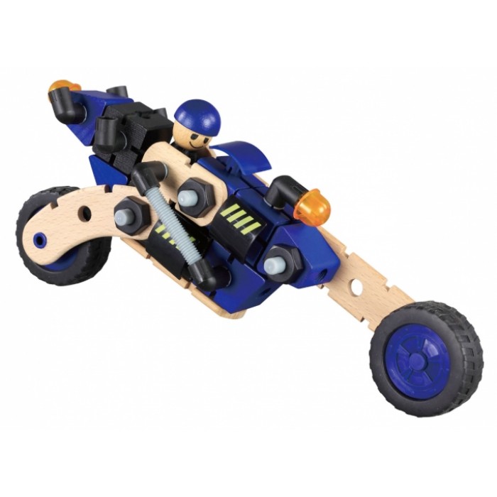 Kit asamblare Motocicleta din lemn MAXIM  -Set 65 piese Build and Play